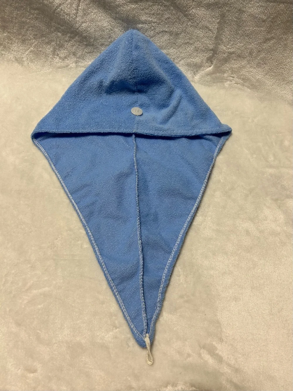 Blue microfiber hair towel wrap